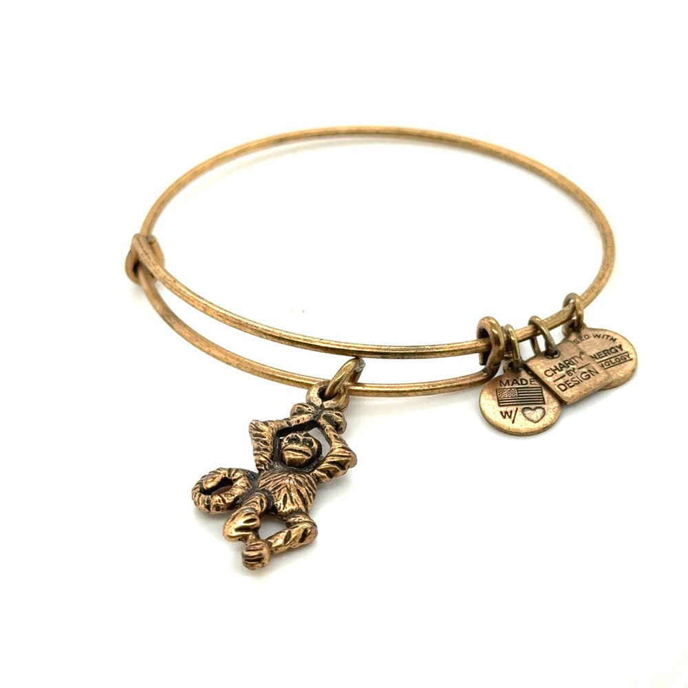 Alex and Ani Charity by Design Monkey Charm Bangle Rafaelian Gold Bracelet